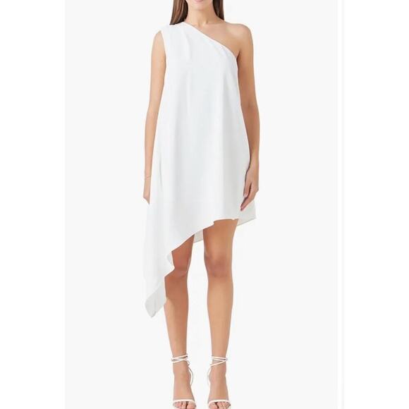 Anthropologie Endless Rose Women's Shoulder Pintucked Asymmetrical Mini … - Picture 1 of 10